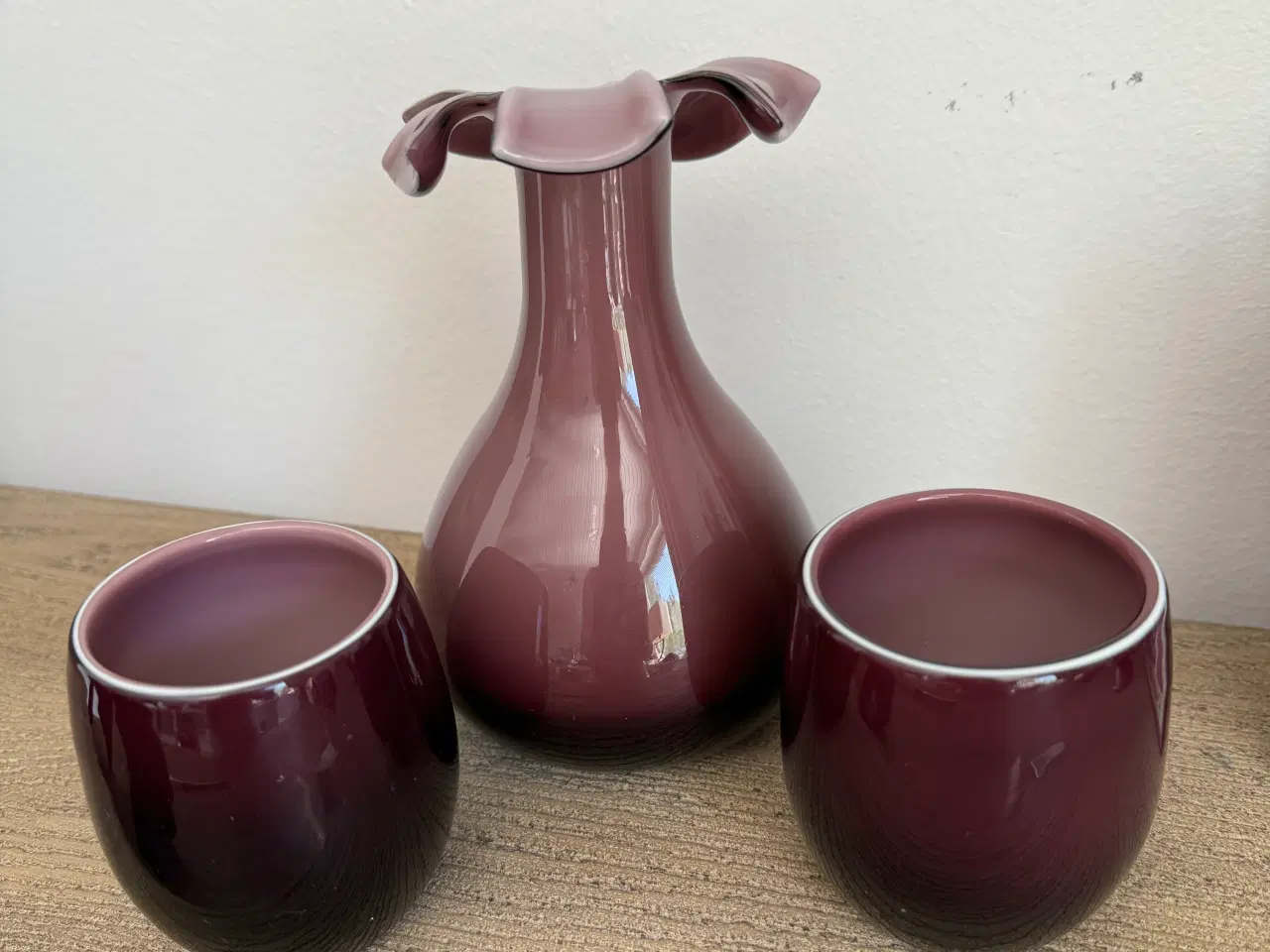 Billede 1 - Vase og 2 glas til lys.