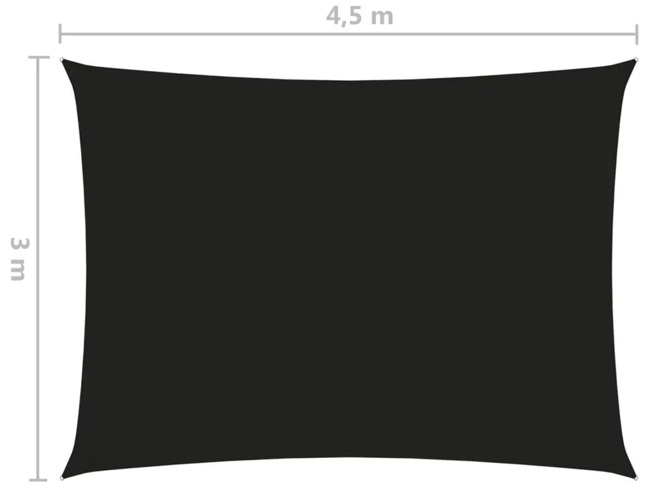 Billede 6 - Solsejl 3x4,5 m rektangulær oxfordstof sort