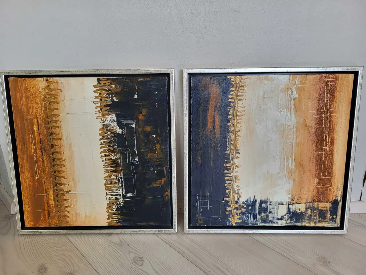Billede 2 - 2 stk flotte abstarkte malerier.
