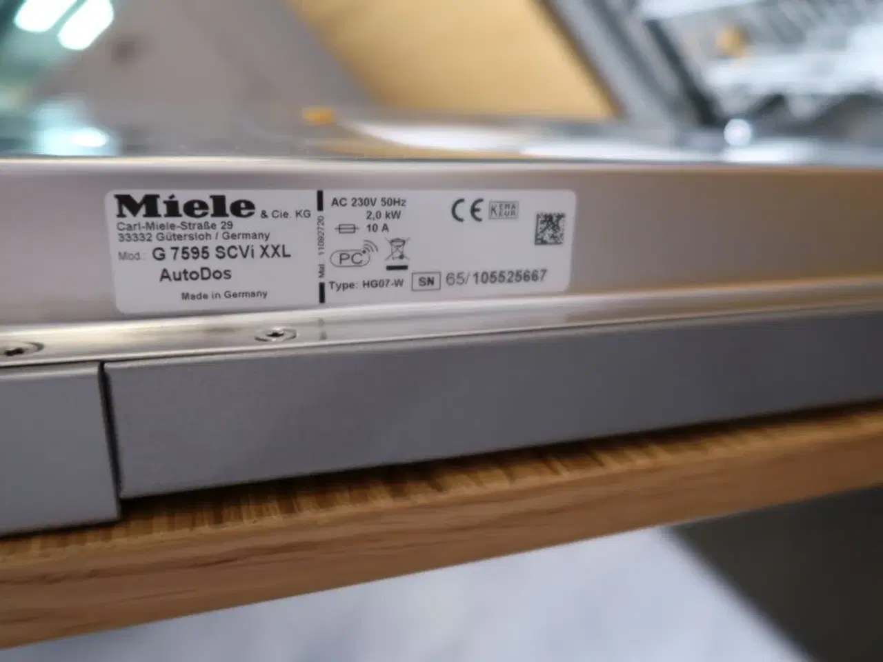 Billede 4 - Integreret opvaskemaskine MIELE G 7595 SCVi XXL AutoDos