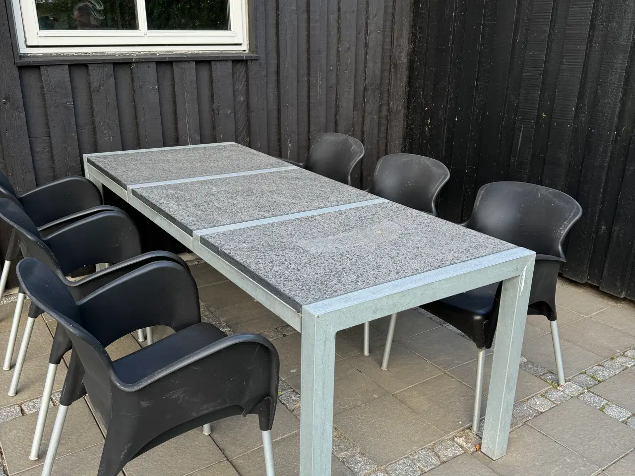 Billede 2 - Havemøbelsæt Granitbord + 6 stole