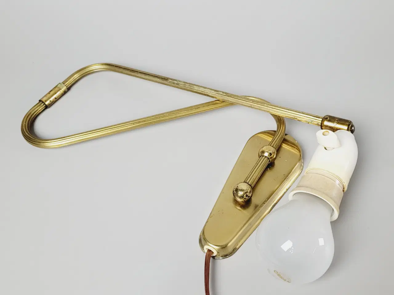 Billede 3 - ⭐️· Vintage Væglampe / Udtrækslampe Massiv Messing