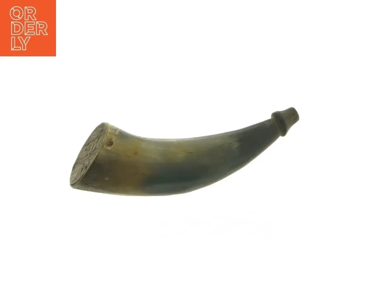 Billede 1 - Gammelt krudt hårn Dekorativt horn i træ (str. 14 cm)