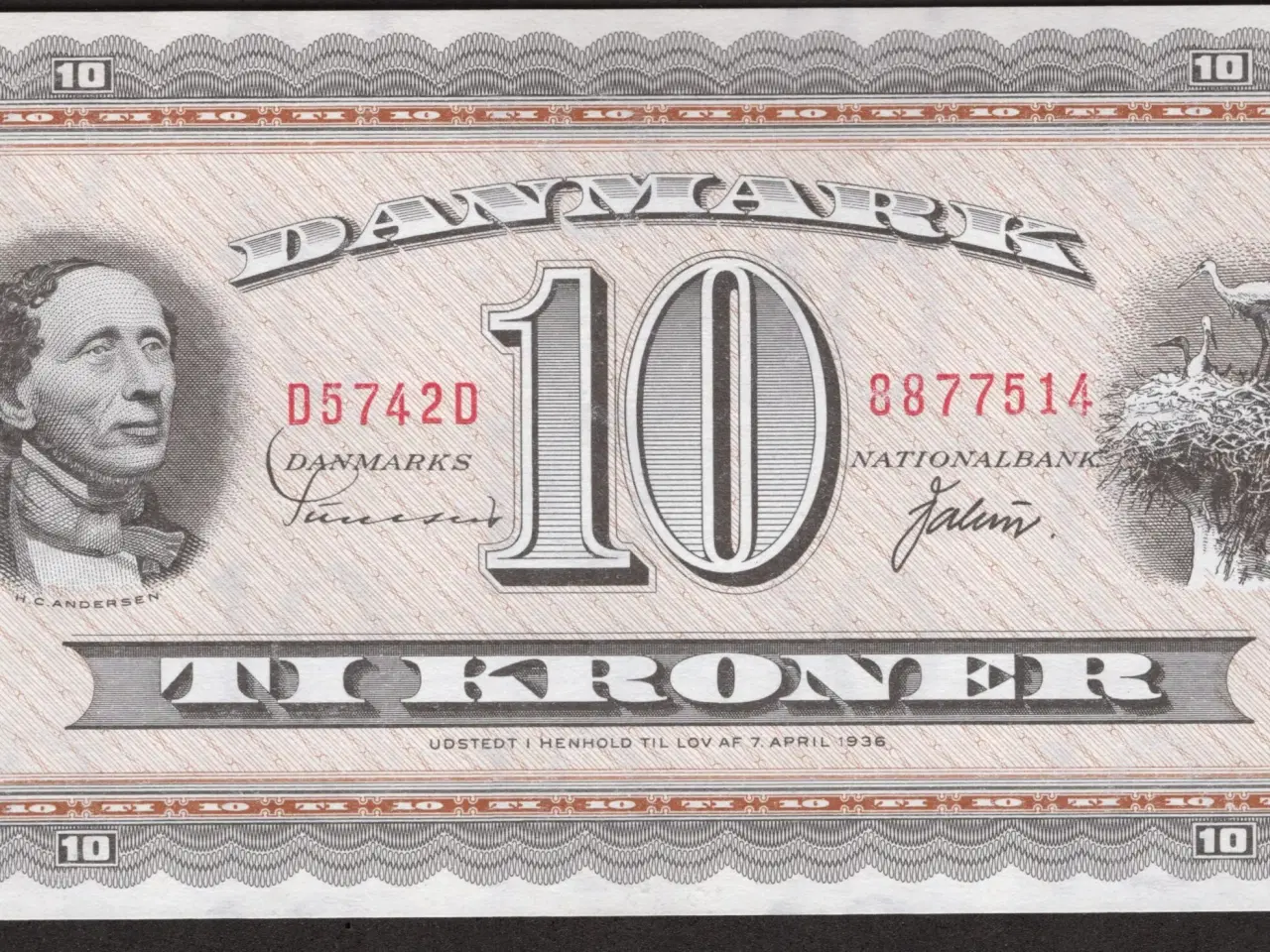 Billede 1 - Danmark 10 Kroner D5 1974
