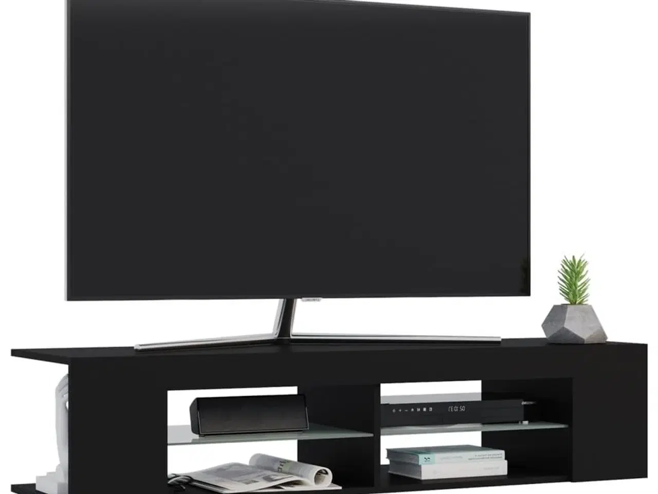 Billede 6 - Tv-skab med LED-lys 135x39x30 cm sort