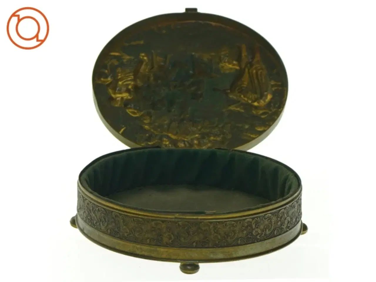 Billede 1 - Antik messing æske (str. 12 x 4 cm)