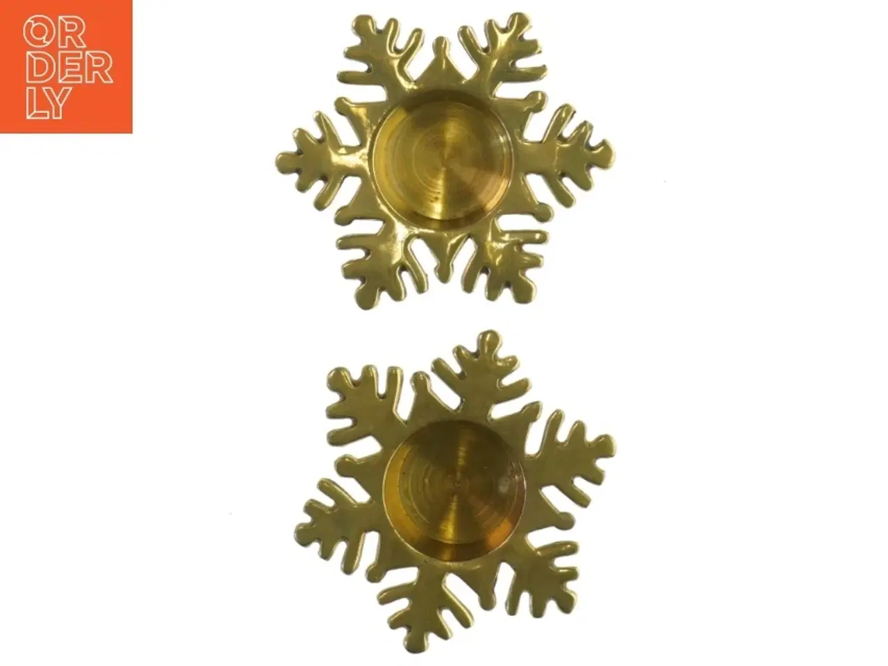 Billede 3 - Gyldne snefnug lysstage (str. 11x3 cm)