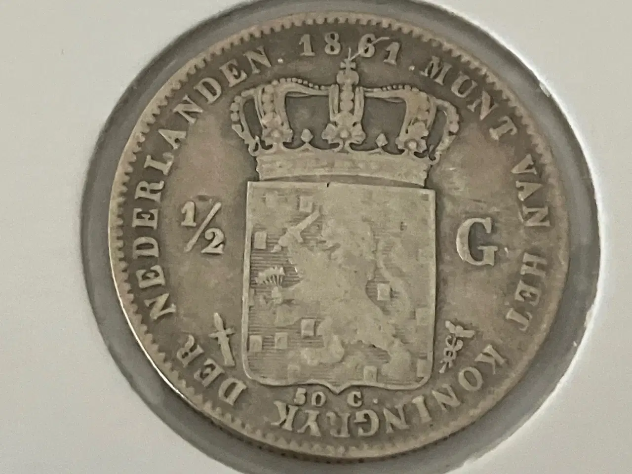 Billede 1 - 1/2 Gulden 1861 Netherlands