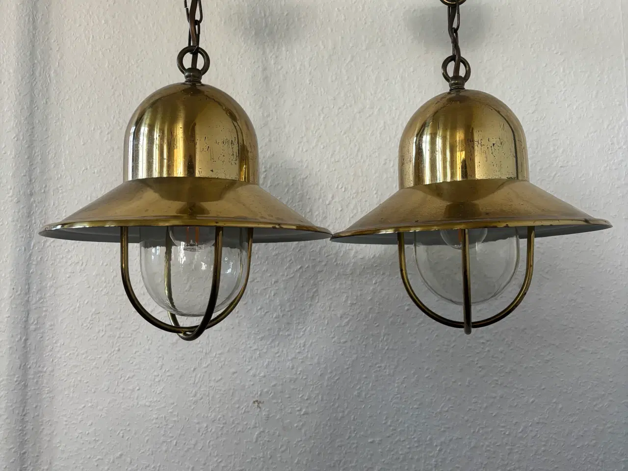 Billede 1 - Messing skibslamper i god stand 