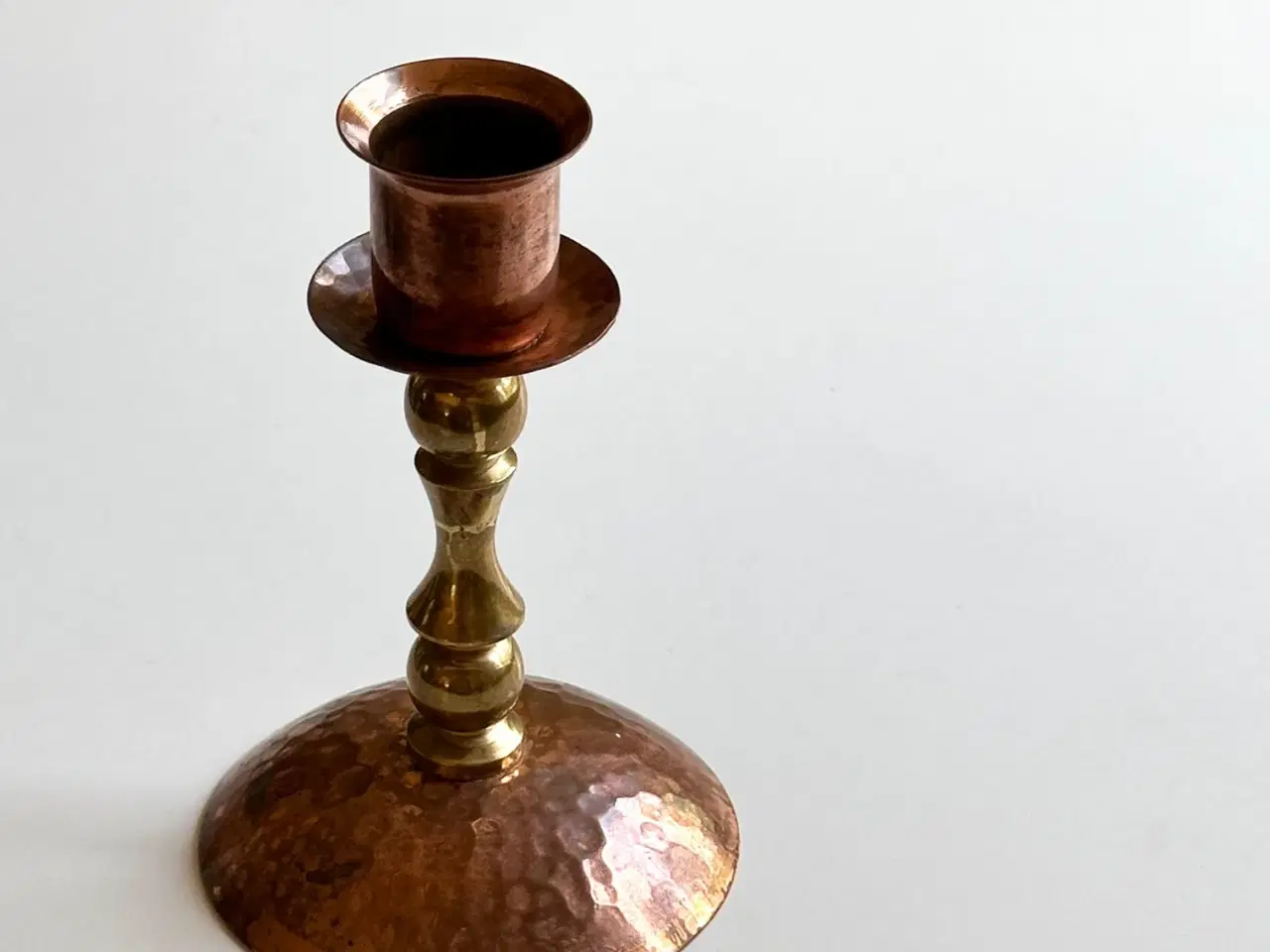 Billede 2 - Lysestage, kobber og messing