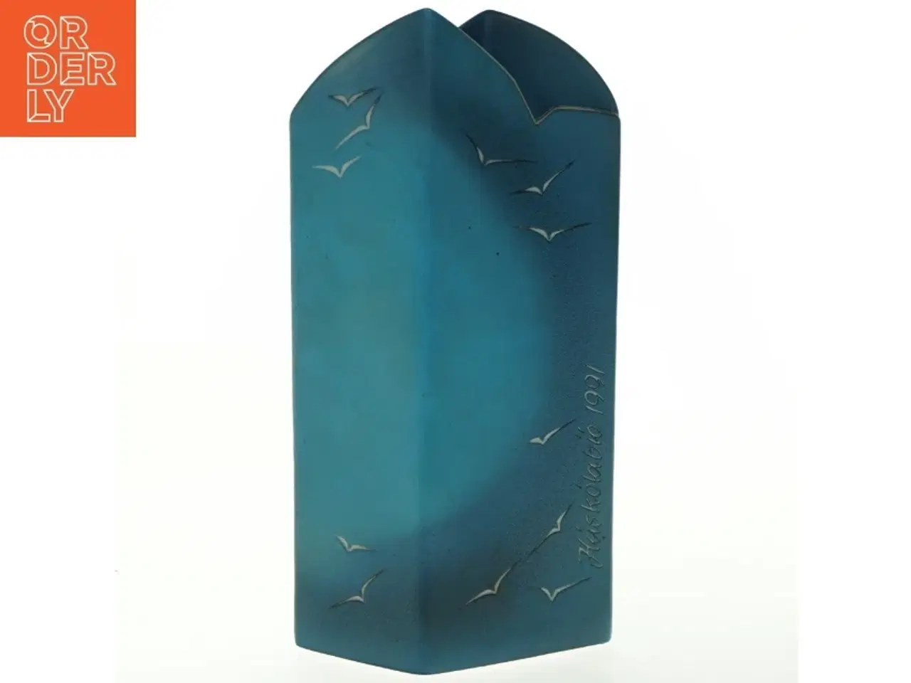 Billede 1 - Blå unika keramik vase fra island (str. 27x13 cm)