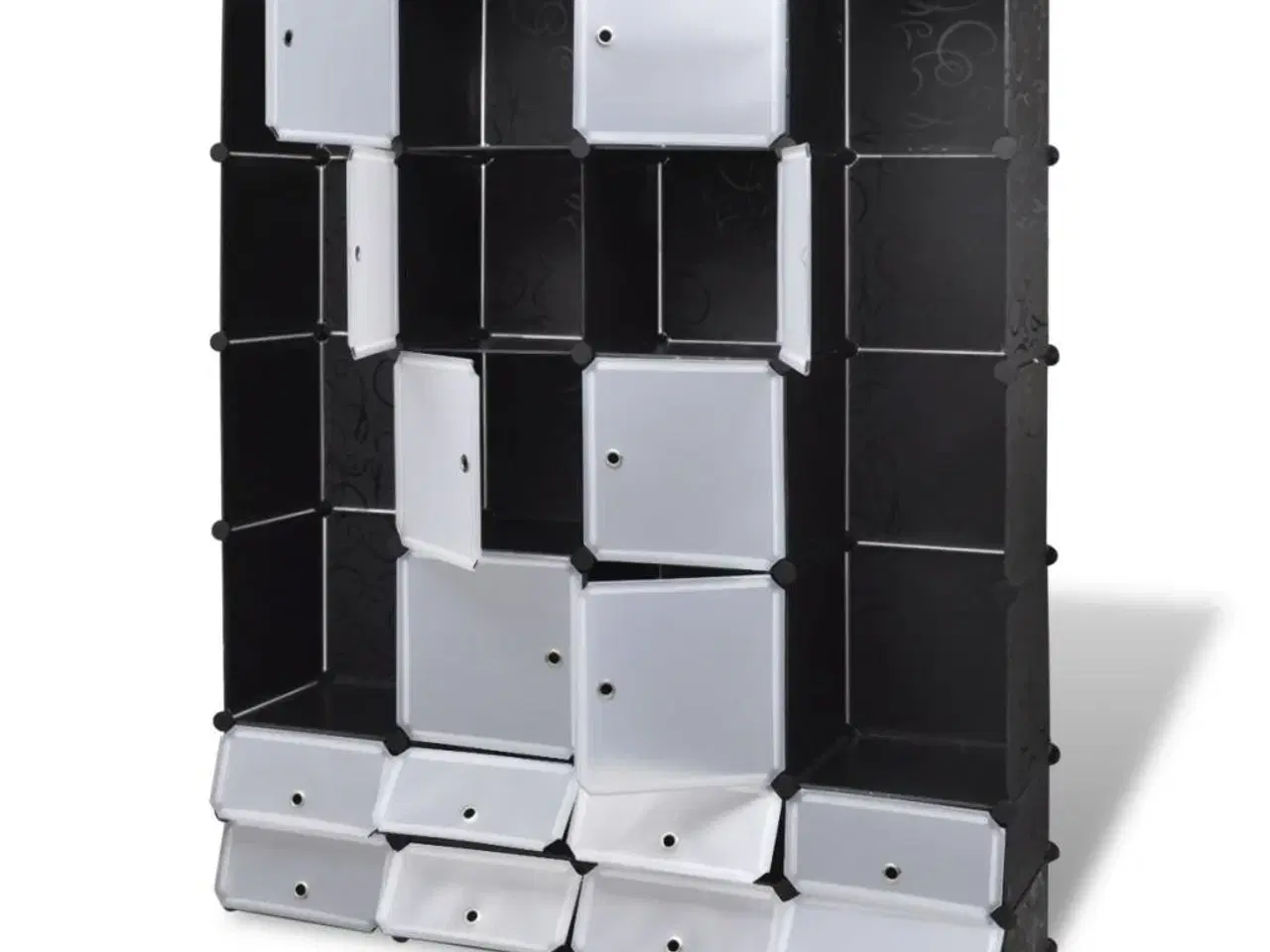 Billede 3 - Modulskab med 18 rum sort og hvid 37 x 146 x 180,5 cm