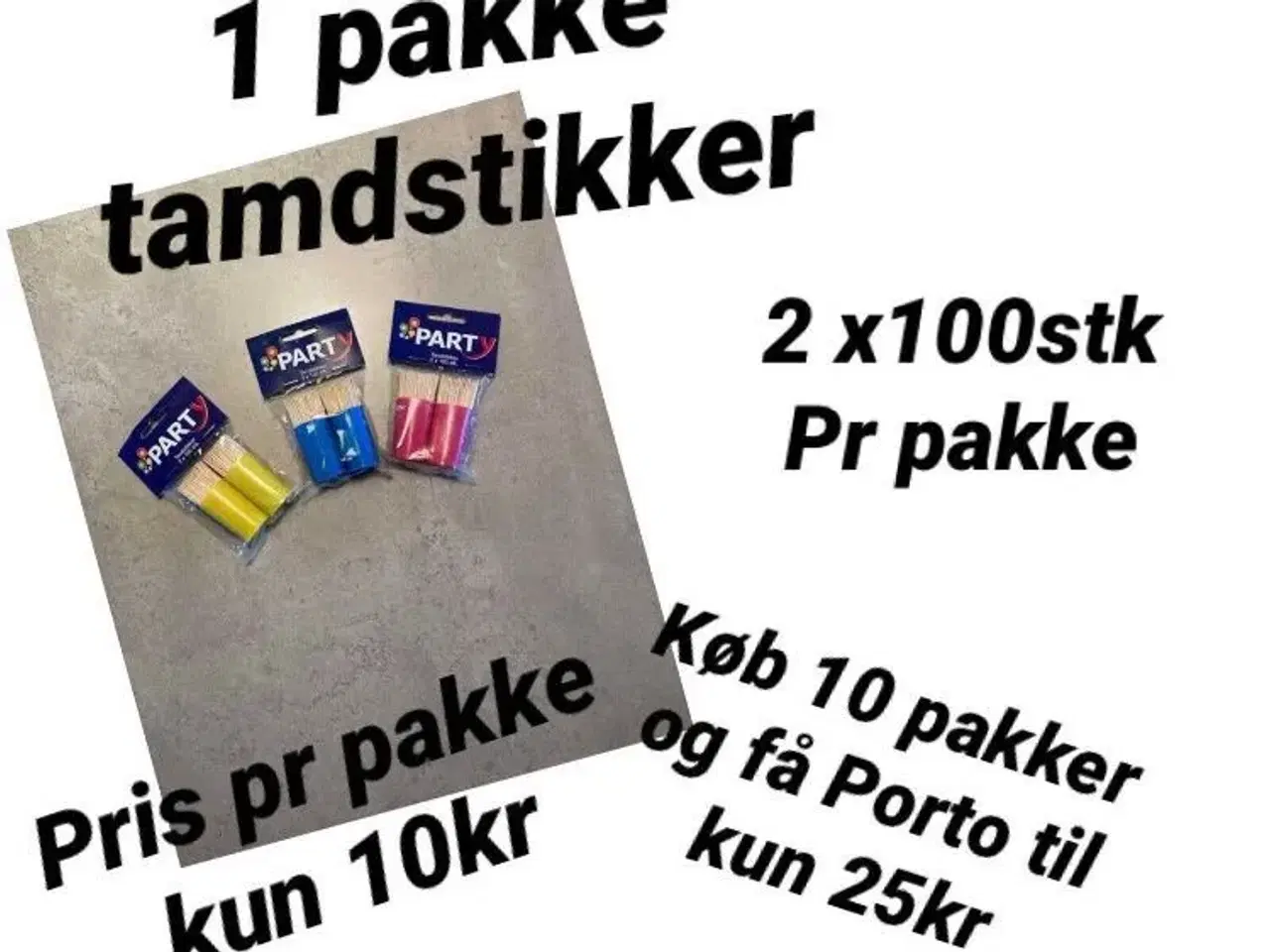 Billede 1 - 1 pakke med 200 stk tandstikker