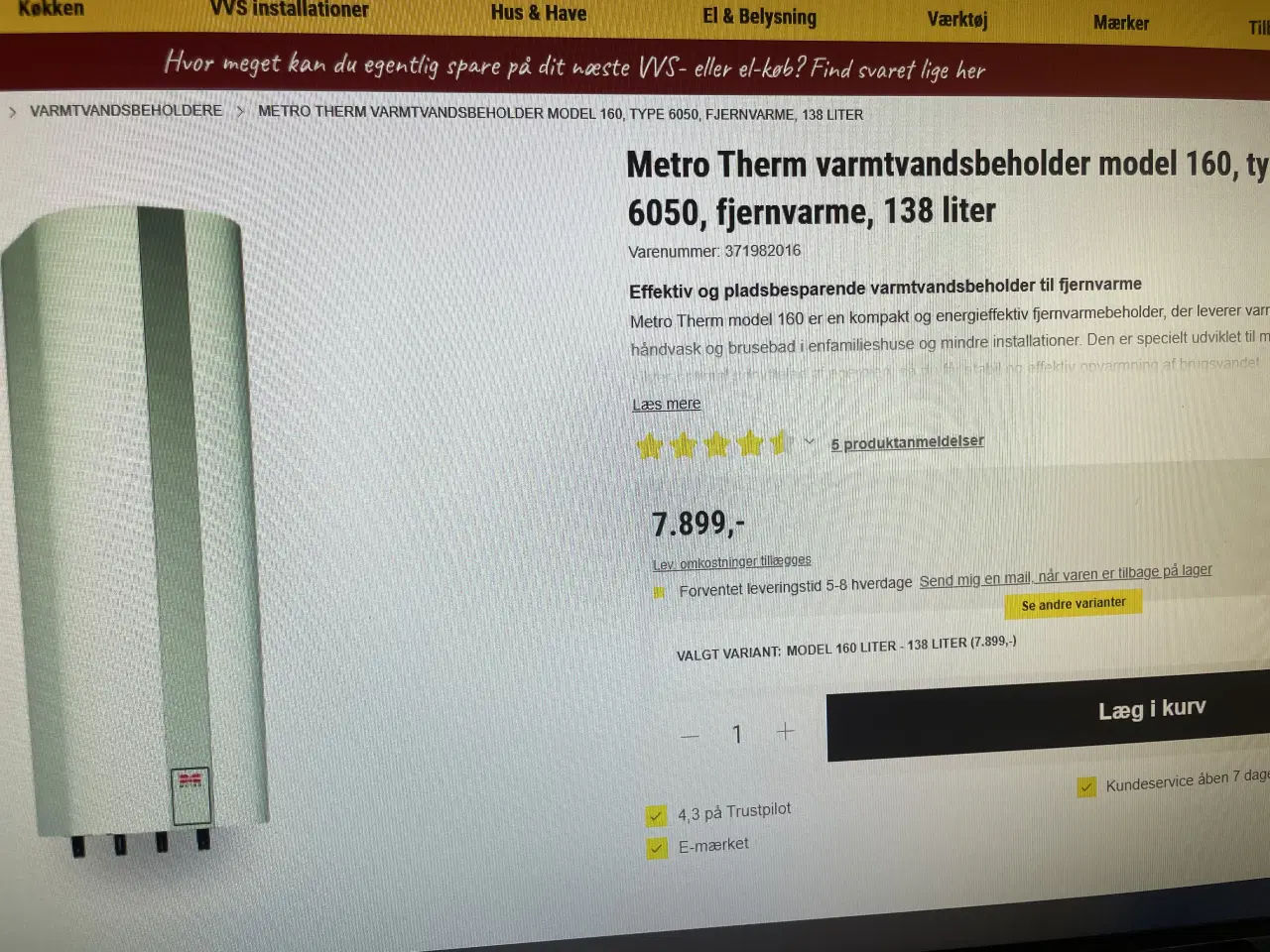 Billede 4 - metro term vand varmer