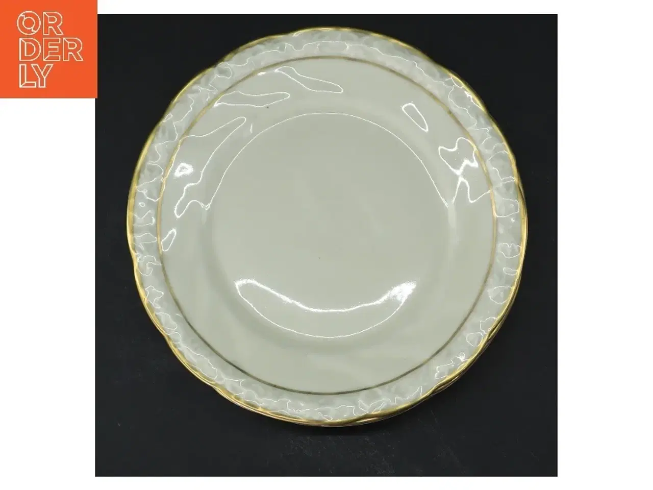 Billede 3 - Edelweiss porcelænstallerkener med guldkant 5 stk fra JLMENAU (str. 5 stk Ø 16 cm)