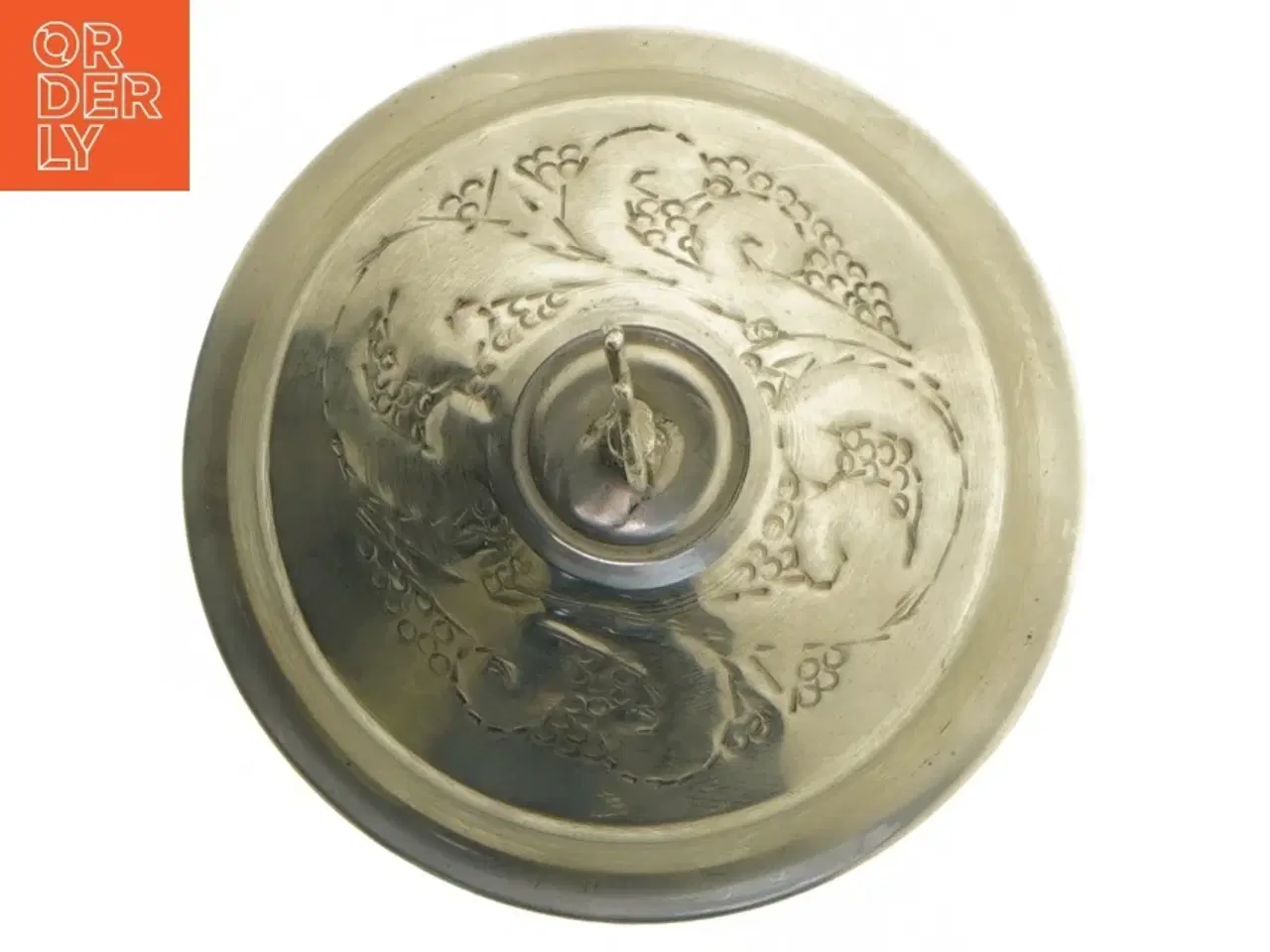 Billede 6 - Forgyldt skål med låg og dekorative udskæringer (str. Ø 12 cm)