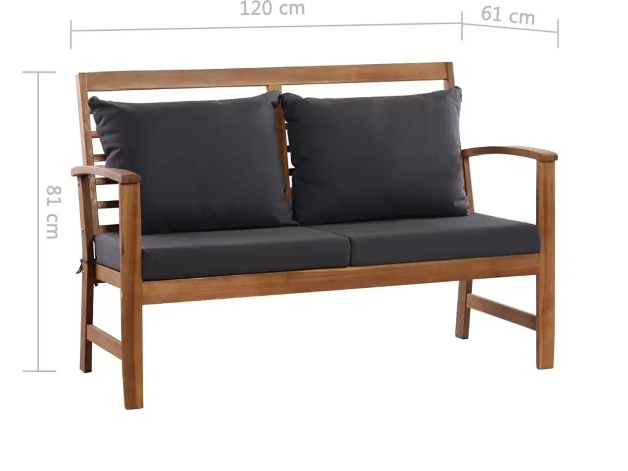 Billede 12 - Haveloungesæt 4 dele med hynder massivt akacietræ