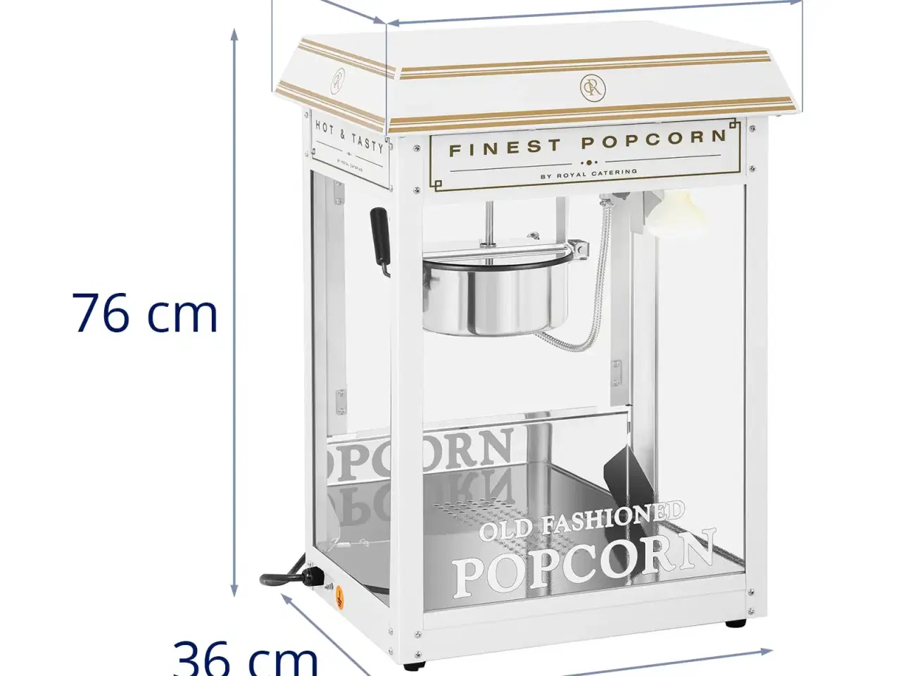 Billede 10 - Popcornmaskine 88 L – 1600 W – hvid og guld