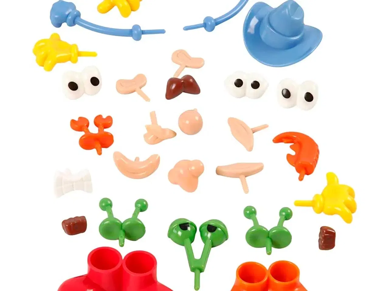 Billede 1 - Kropsdele, str. 0,8-6,8 cm, ass. farver, 26stk./ 1 pk.