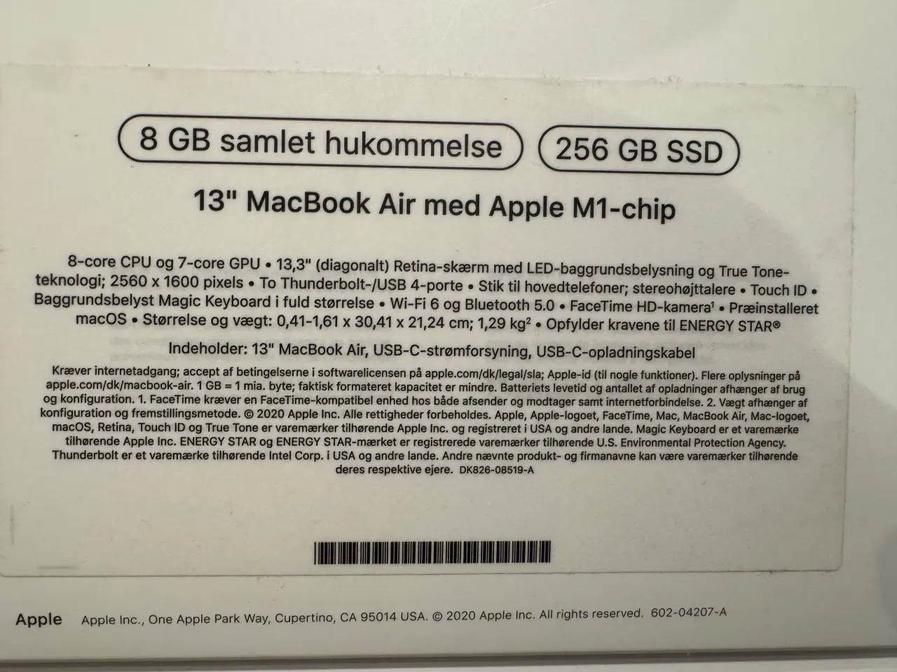 Billede 2 - MacBook Air M1, 13” (2020) – Defekt skærm