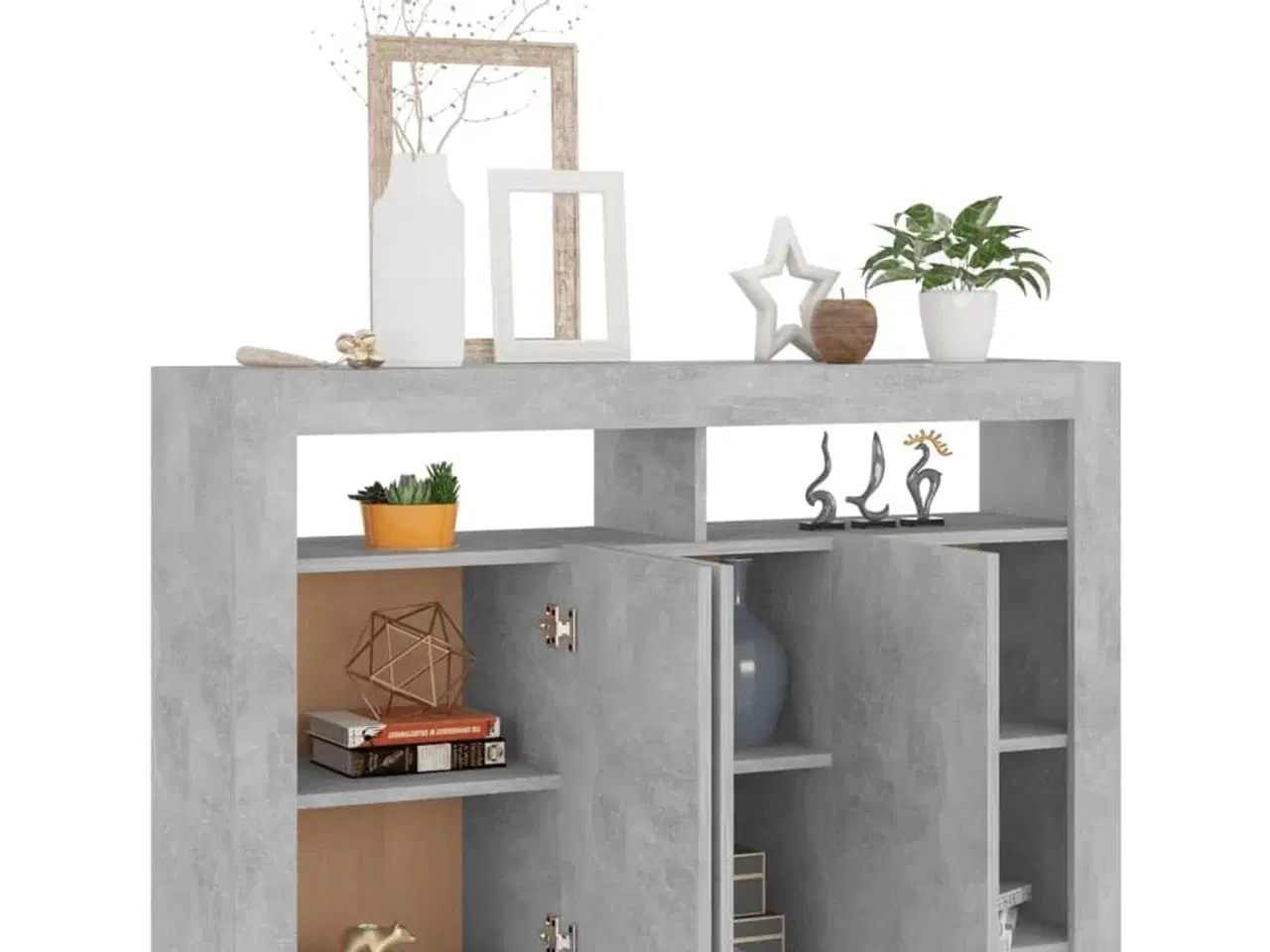 Billede 4 - Skænk med LED-lys 115,5x30x75 cm betongrå