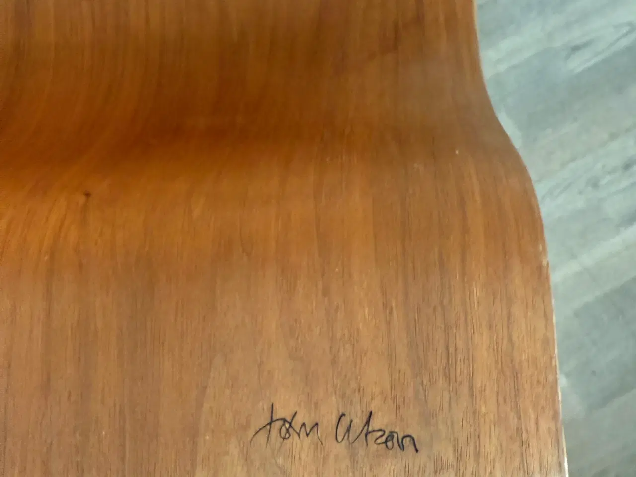 Billede 6 - signeret Jørn Utzon Aurora Loungestol.  I hvid læd