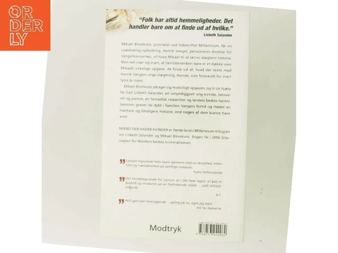 Billede 3 - Mænd der hader kvinder af Stieg Larsson (Bog)