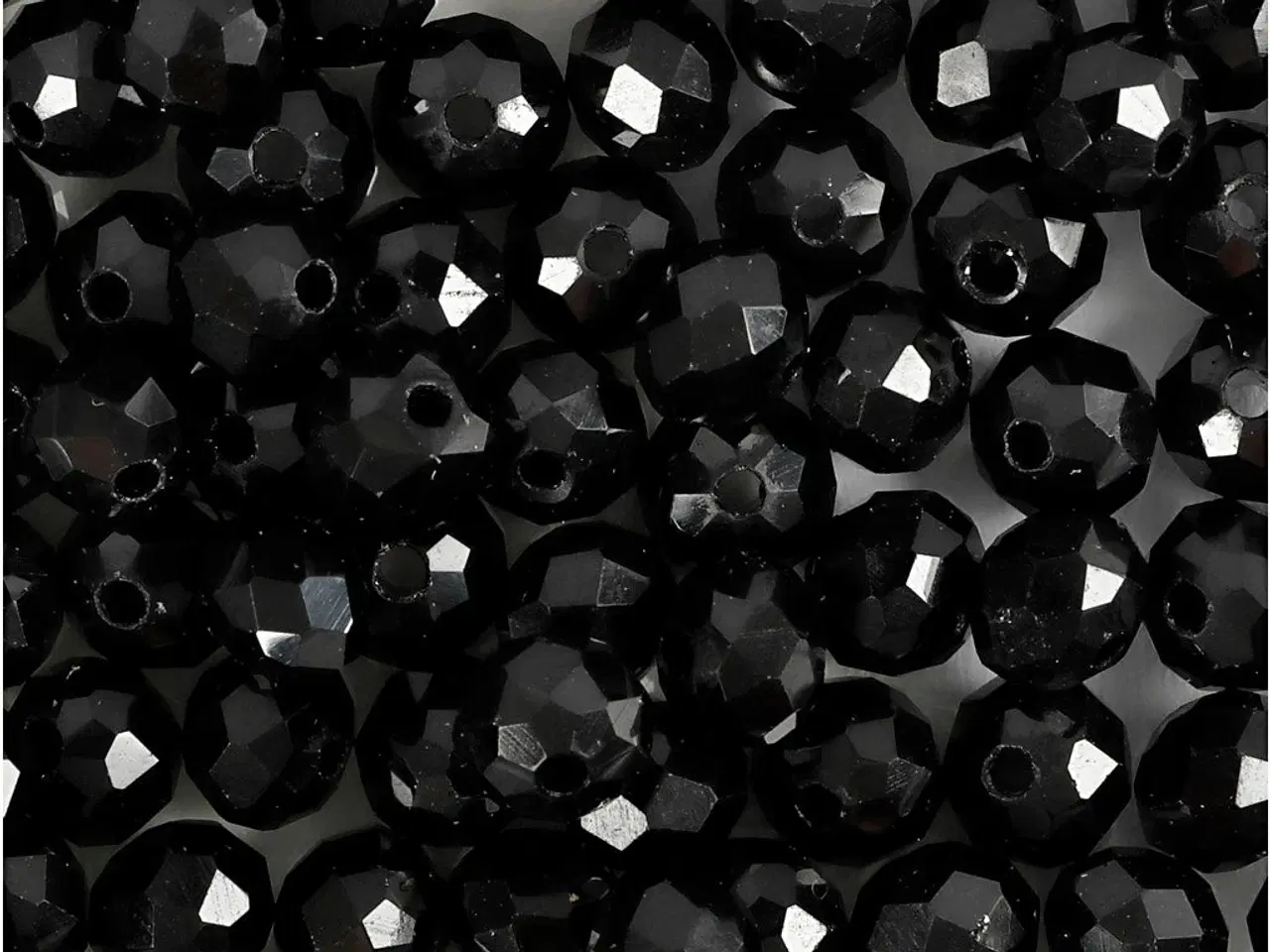 Billede 1 - Facetperler 5x6 mm Sort Metallic - 100 stk.