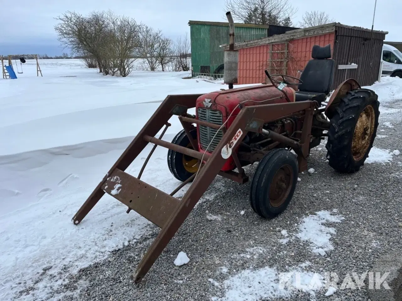 Billede 1 - Veterantraktor Massey Ferguson 35 med frontlæsser