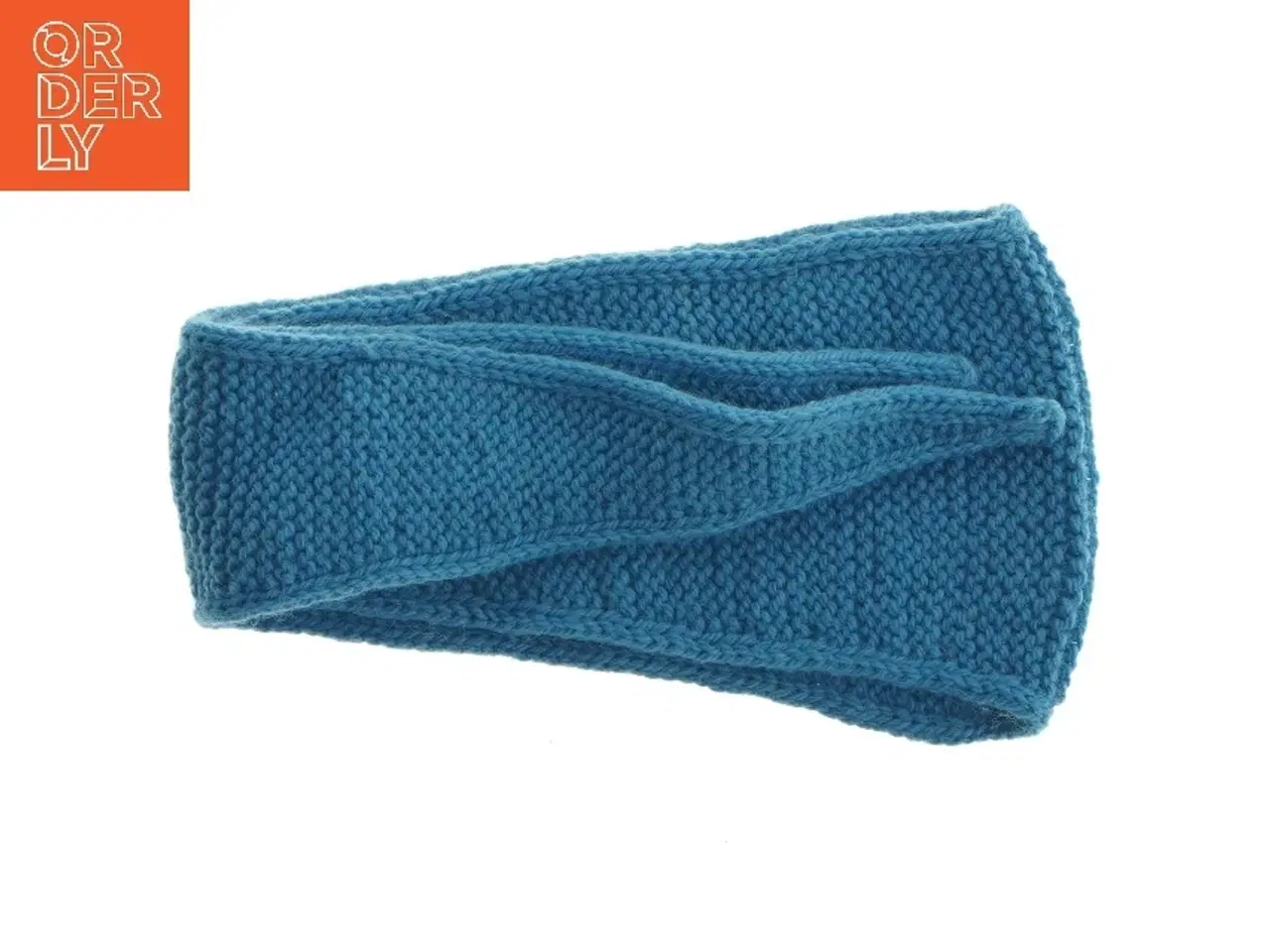 Billede 1 - Blåt strikket tørklæde (str. 108x16 cm)