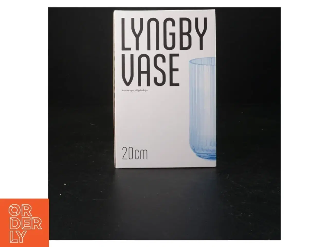 Billede 1 - Blå glasvase fra Lyngby (str. 20 cm)