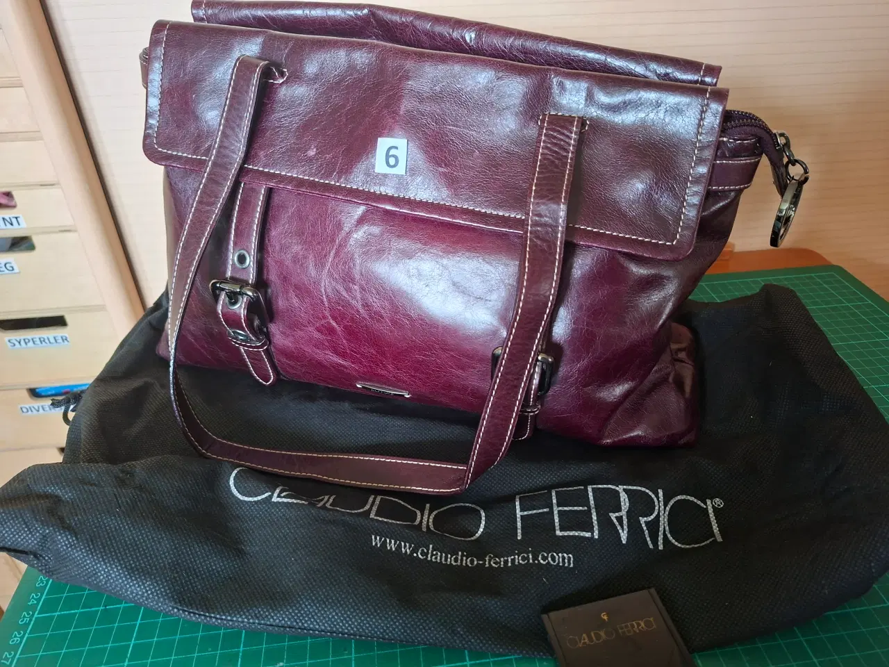 Billede 7 - Ny Bordeaux Claudio Ferrici  Taske