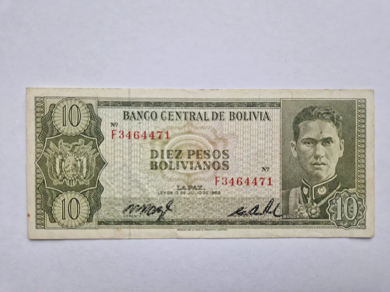 Billede 1 - 10 Pesos Bolivia 1962