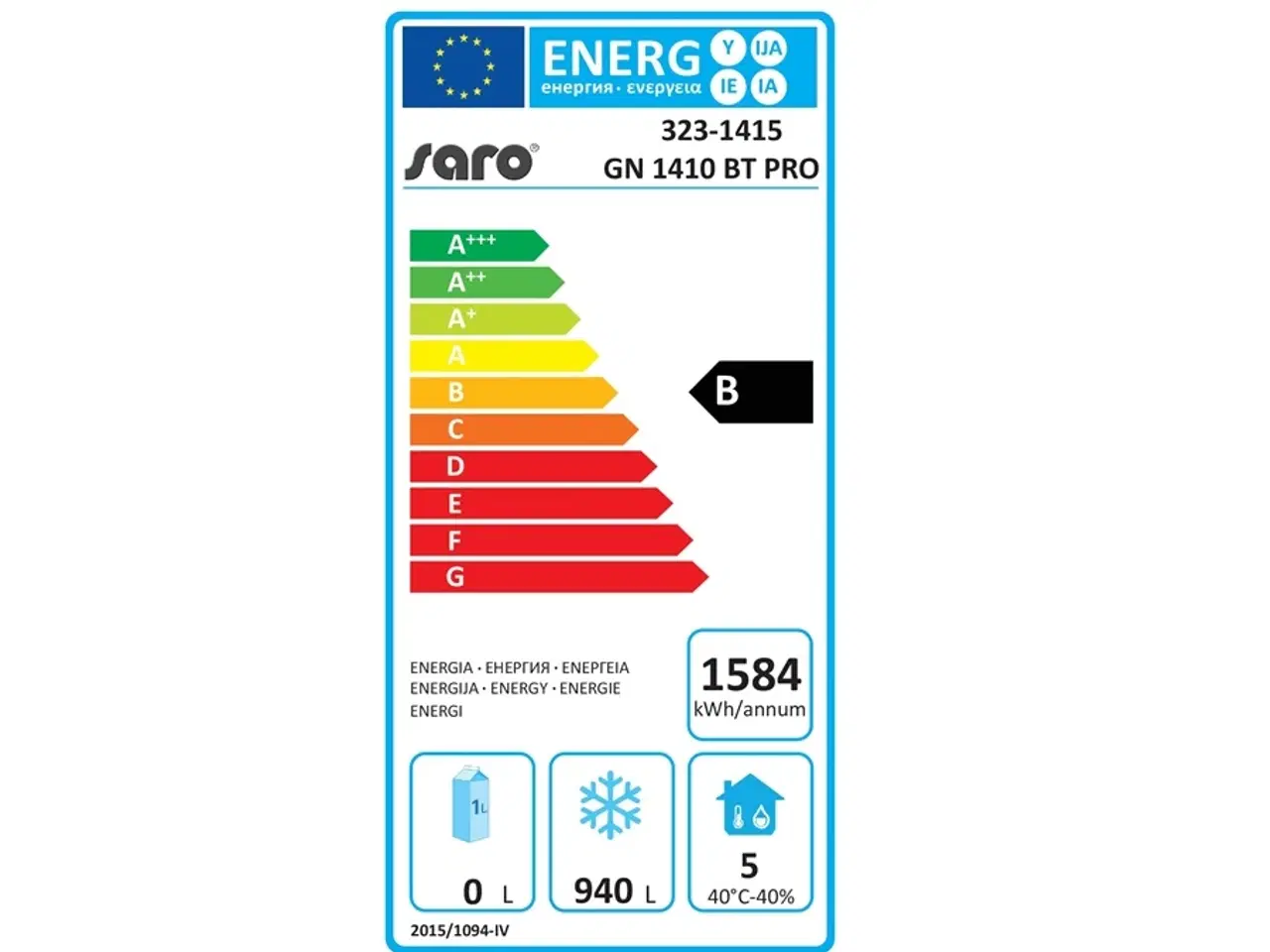 Billede 2 - Fryser – 940 liter – Model 2/1 GN 1410 BT PRO