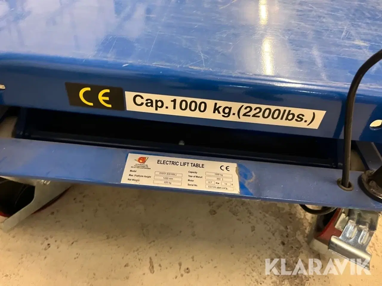 Billede 7 - Løftebord AJ 31033 1000kg