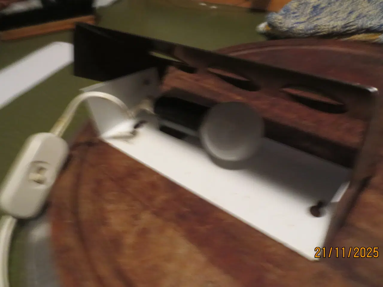 Billede 2 - 1 stk Retro Sengelampe Brun/Hvid