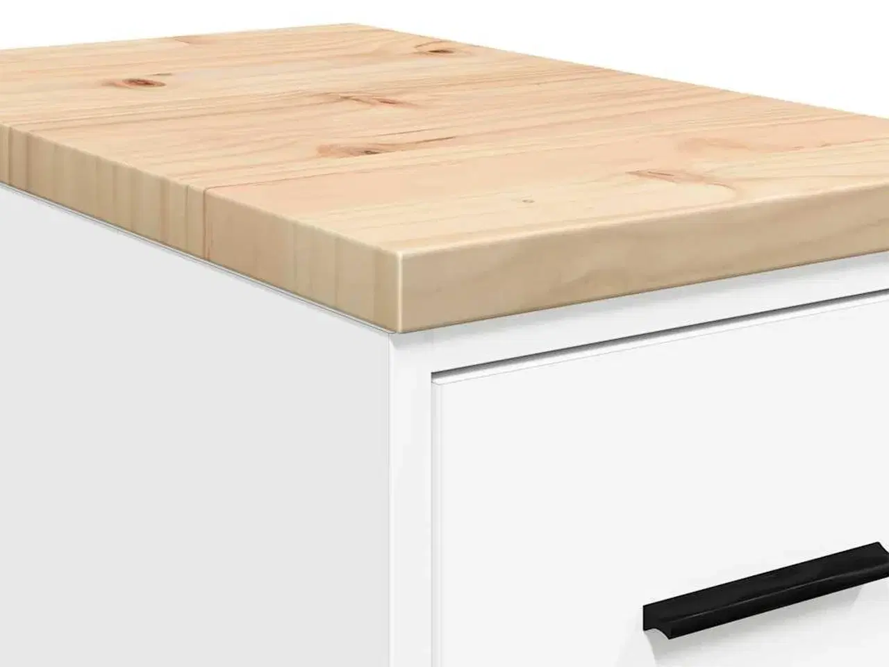 Billede 10 - Garageopbevaringsskab Hvid 30x51x85 cm Massivt træ Fyrretræ
