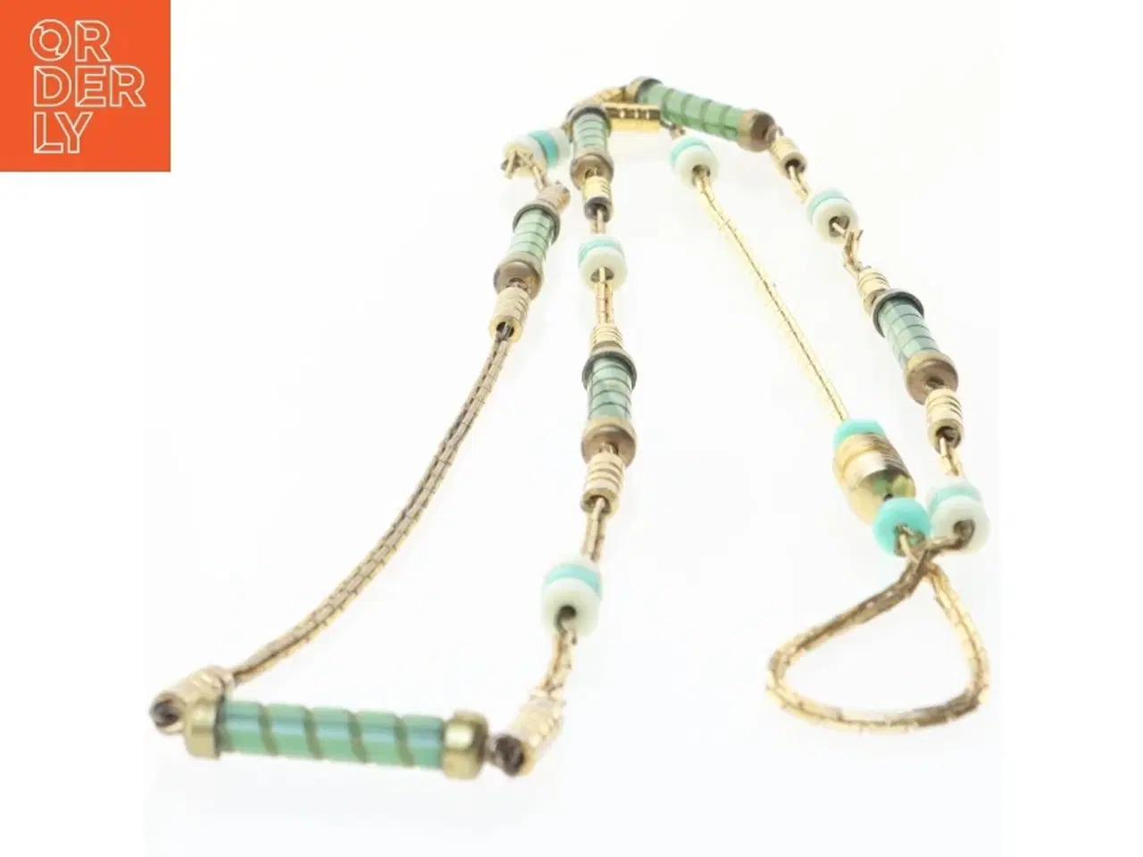 Billede 3 - Vintage halskæde med farvede perler (str. 90 cm)