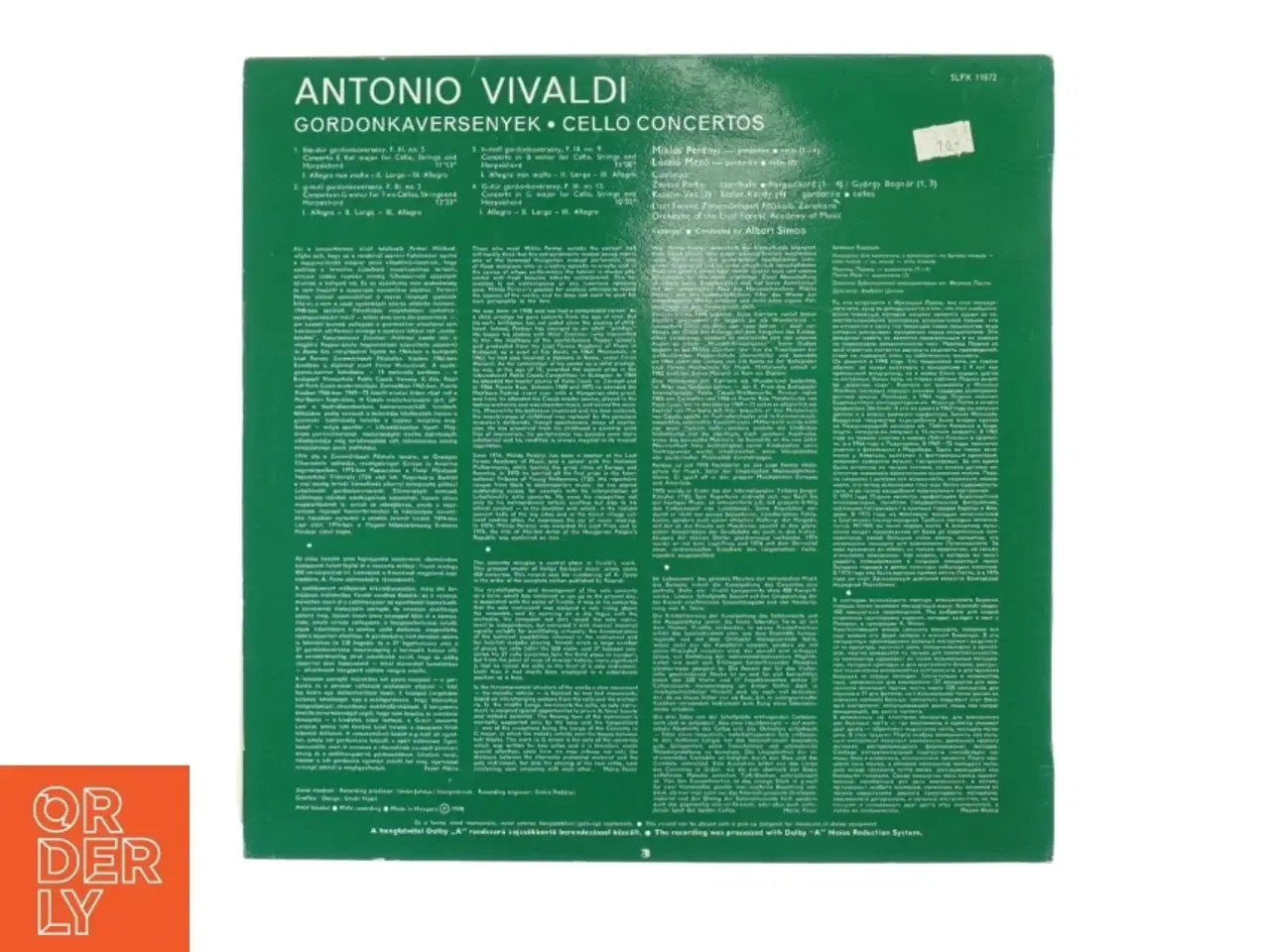 Billede 2 - Vivaldi, Cello concerti fra Hungaraton (str. 30 cm)