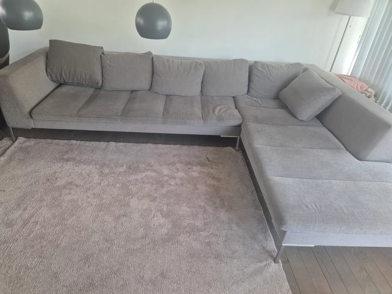 Billede 1 - Sofa med chaiselong og puff