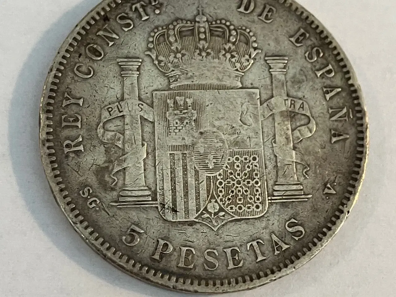 Billede 1 - 5 Pesetas 1898 Spain