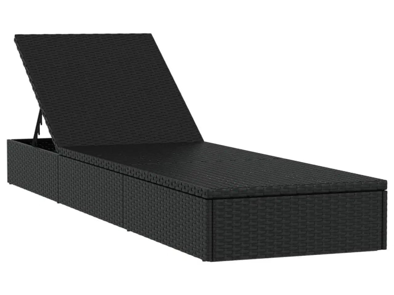 Billede 3 - Liggestol 1 stk. med hynde 201x55x62 cm polyrattan sort