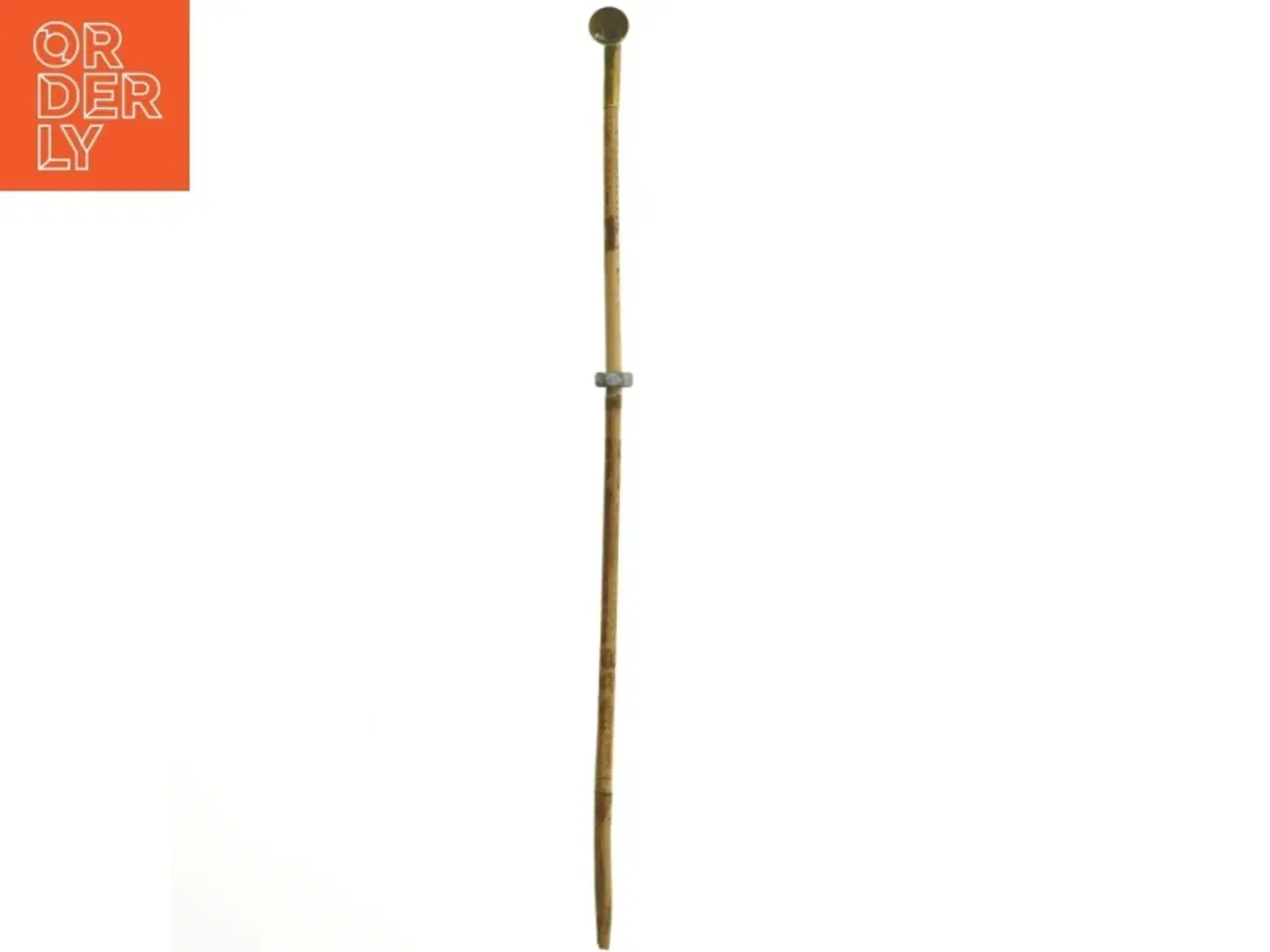 Billede 1 - Ældre pibe i messing og bambus (str. 47 cm)