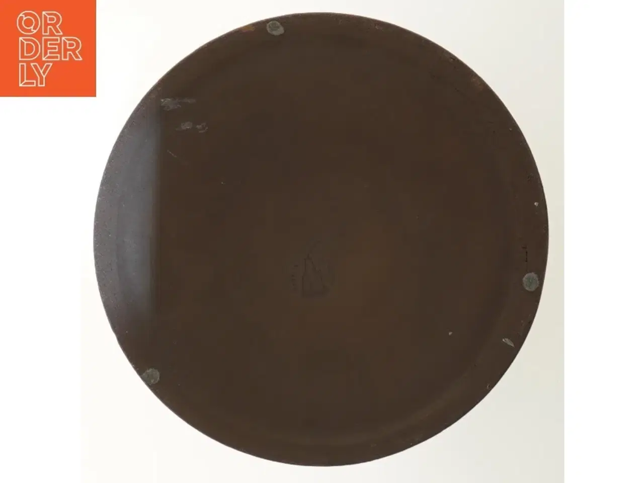 Billede 3 - Rund keramikfad med blå glasur fra Knabstrup (str. Ø 20x3 cm)