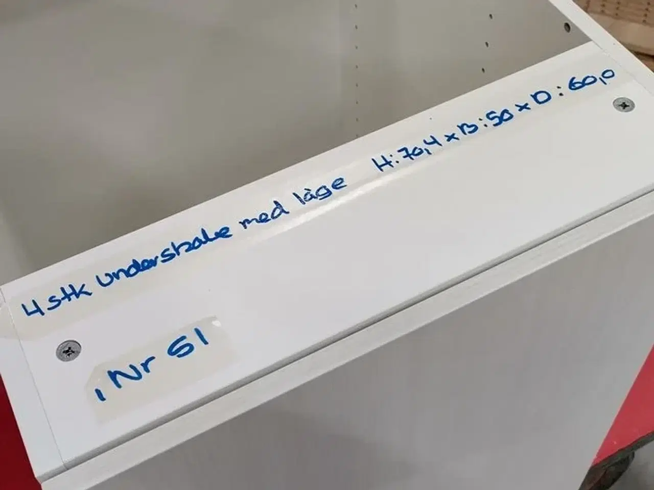 Billede 6 - 4 stk. usamlet underskabe H: 70,4 x B: 50 x D: 60,0 med låge og 4 hylder