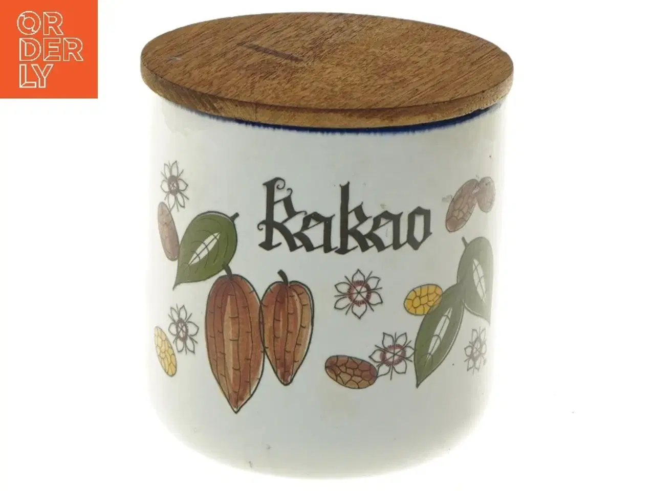 Billede 1 - Keramikkrukke med låg til kakao fra Knabstrup (str. 13 cm)