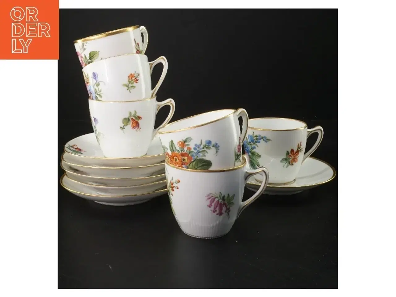 Billede 1 - Kaffekop og underkop sæt fra B&G (str. 6 stk Ø 7,5 & 13,5 cm)