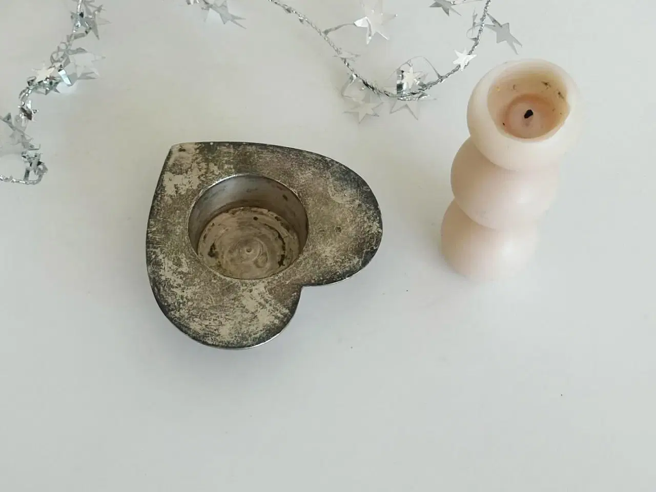 Billede 5 - Hjertestage til fyrfadslys, sølvbelagt