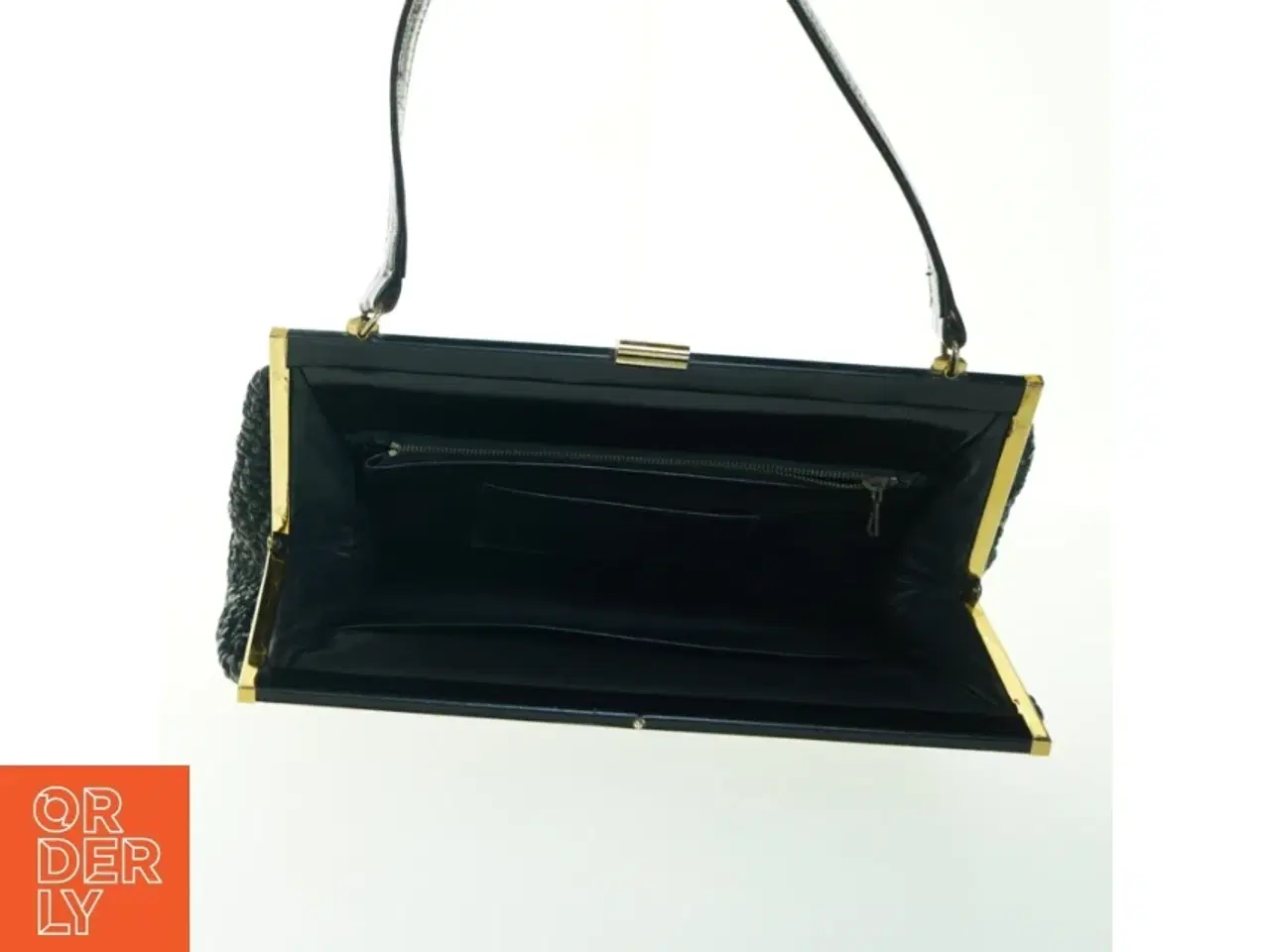 Billede 2 - Sort aftenclutch med strukturmønster (str. 34x24 cm)