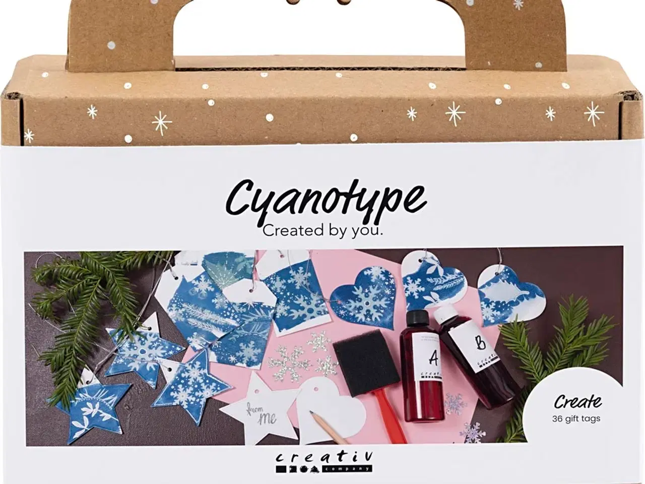 Billede 1 - Mini DIY Kit Cyanotypi, Gavemærker, blå, sølv, 1 pk.